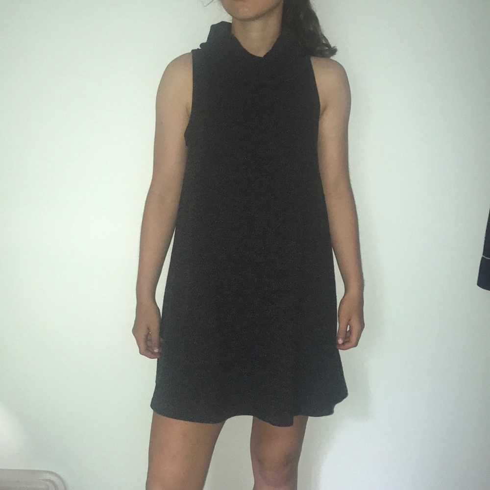 Grey knit turtle neck dress